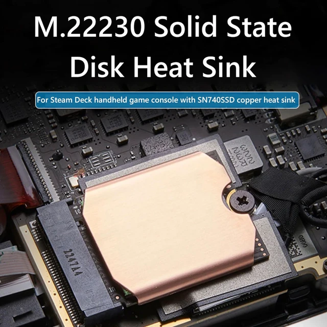 Alt view image 3 of 7 - Steam Deck SSD Heatsink Thermal Pad, M.2 2230 NVME SSD Copper Heat Sink Cooling Thermal Pastes Back Cover Opening Tools, Replacements Screwdriver Repair Kit for SSD