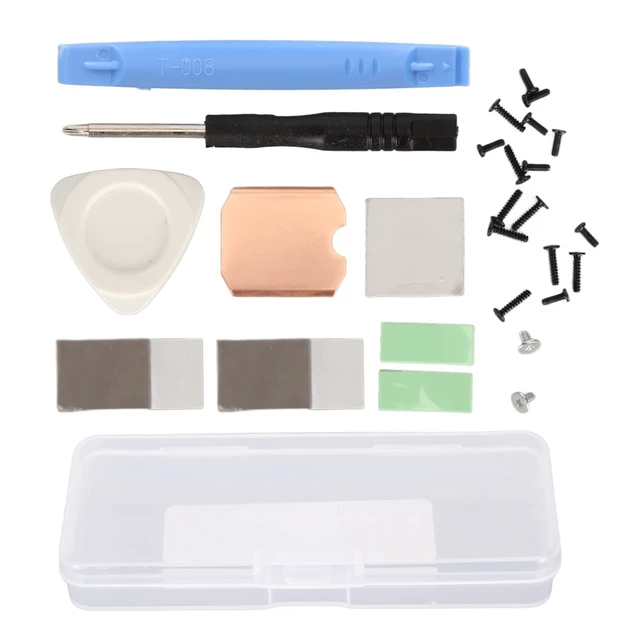 Alt view image 7 of 7 - Steam Deck SSD Heatsink Thermal Pad, M.2 2230 NVME SSD Copper Heat Sink Cooling Thermal Pastes Back Cover Opening Tools, Replacements Screwdriver Repair Kit for SSD