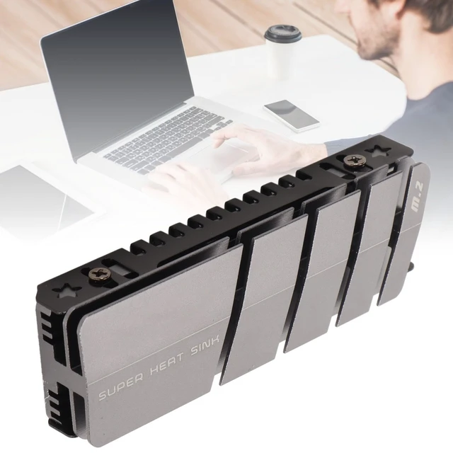 Alt view image 4 of 7 - M.2 NVMe SSD Heatsink, Aluminum Alloy Double-Sided Cooler with Silicone Thermal Pad for M.2 2280 SSD