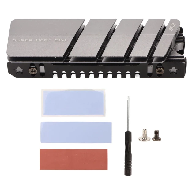 Alt view image 7 of 7 - M.2 NVMe SSD Heatsink, Aluminum Alloy Double-Sided Cooler with Silicone Thermal Pad for M.2 2280 SSD