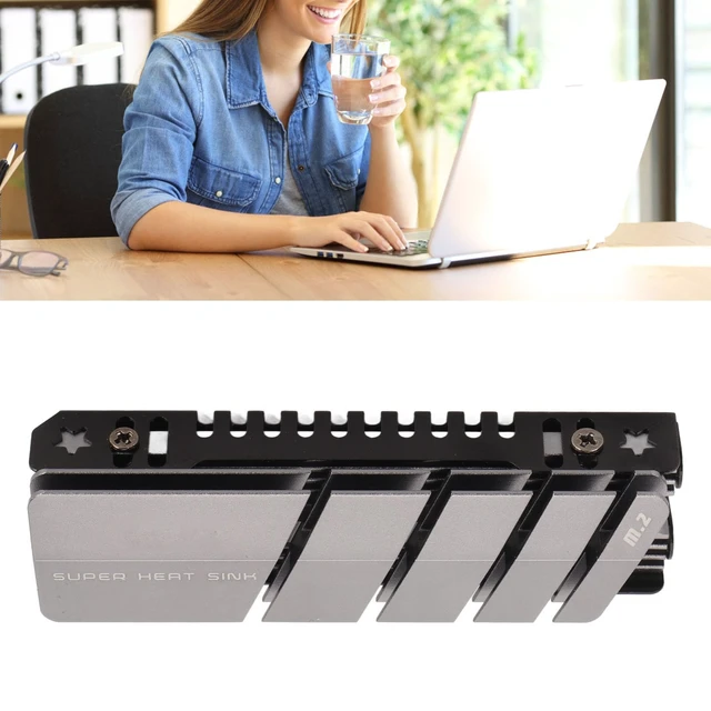 Alt view image 6 of 7 - M.2 NVMe SSD Heatsink, Aluminum Alloy Double-Sided Cooler with Silicone Thermal Pad for M.2 2280 SSD