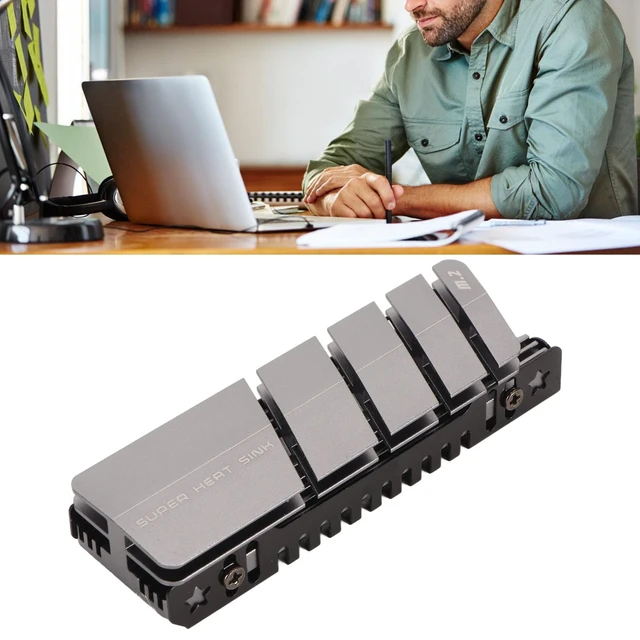 Alt view image 5 of 7 - M.2 NVMe SSD Heatsink, Aluminum Alloy Double-Sided Cooler with Silicone Thermal Pad for M.2 2280 SSD