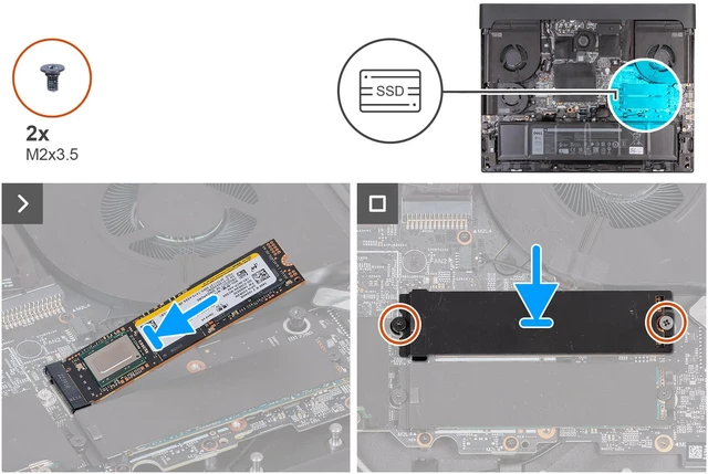 Alt view image 2 of 6 - Deal4GO M.2 2280 SSD Support Bracket Thermal Shield Heatsink 7N3CY Replacement for Dell Alienware M18 R2 R1 M16 R2 R1 (Upgrade Edition)