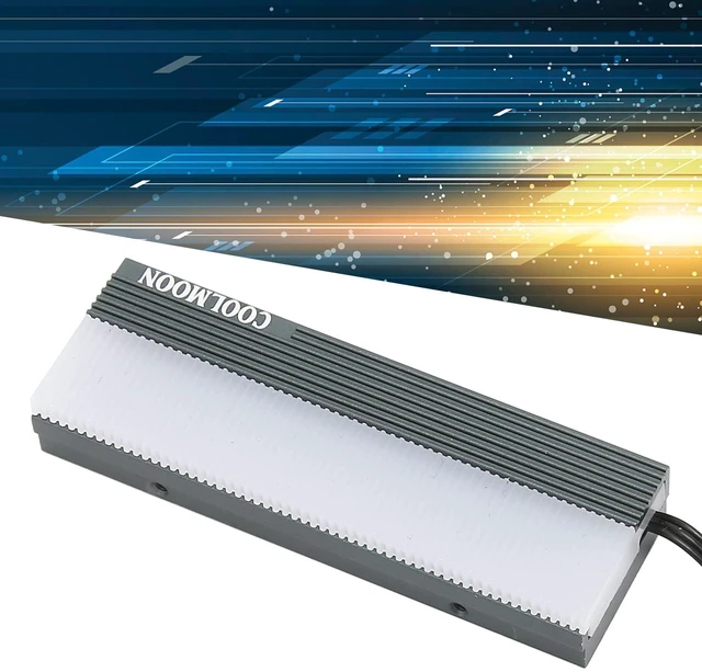Alt view image 2 of 7 - Diyeeni M.2 SSD Heatsink Heat Sink, Aluminum Heat Sink Cooler Fin Cooling for 2280 M.2 SSD, 5V 3 Pin Radiator Heatsink with Interface Thermal Pad, RGB Lights