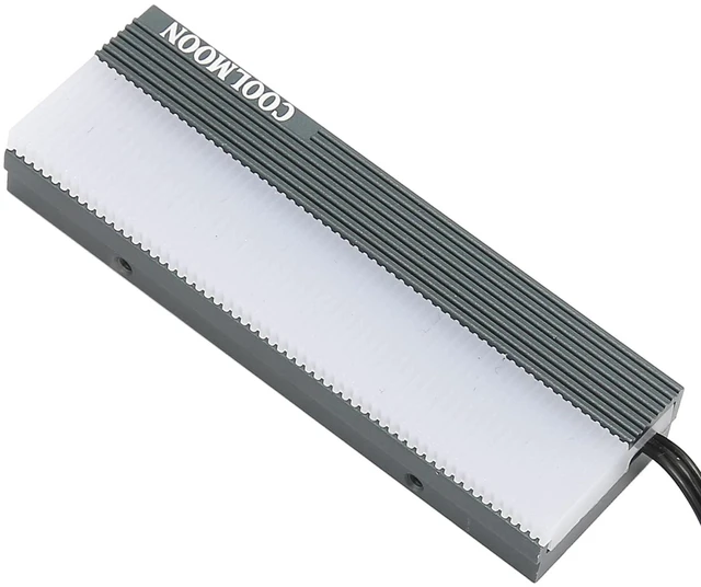 Alt view image 6 of 7 - Diyeeni M.2 SSD Heatsink Heat Sink, Aluminum Heat Sink Cooler Fin Cooling for 2280 M.2 SSD, 5V 3 Pin Radiator Heatsink with Interface Thermal Pad, RGB Lights