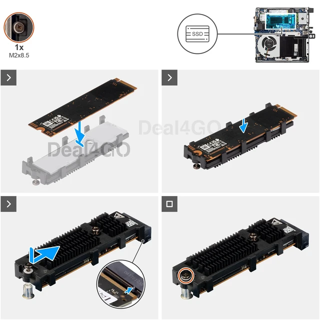 Alt view image 3 of 6 - Deal4GO M.2 2280 SSD Thermal Heat-Sink Pad NPD44 0NPD44 Replacement for Dell Pro Micro QCM1250 QCM1255 QBM1250 FCM2250 MFF Desktop