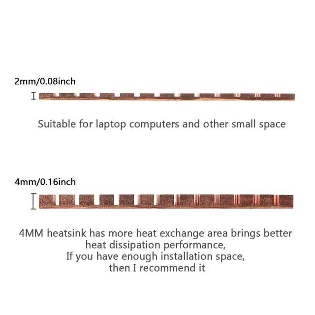 Alt view image 5 of 7 - icepc M.2 Heatsink for PS5 2280 SSD Pure Copper Heatsink Kit Cooler Heat Sink with Silicone Based Thermal Pad for Cooling M.2 NVME SSD (70x20x4mm)