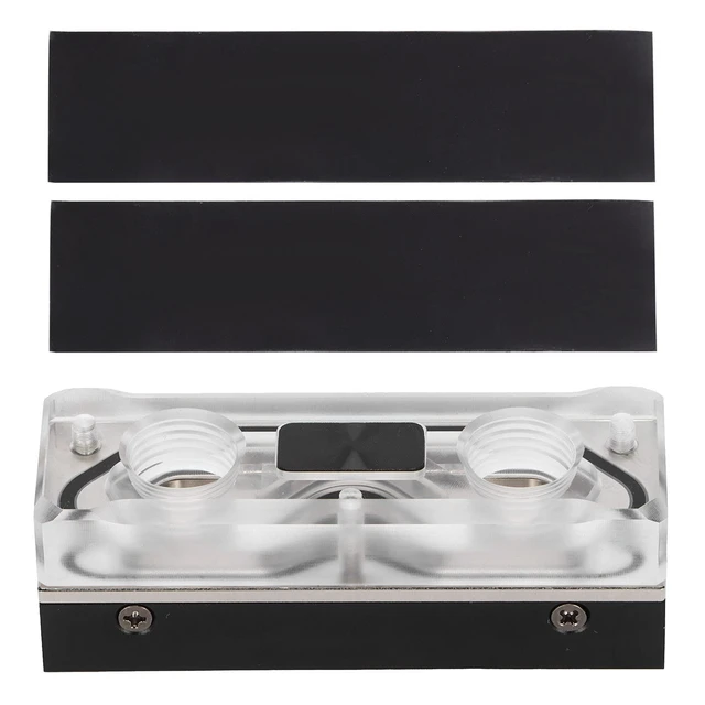 Alt view image 6 of 7 - Acogedor M.2 NVME SSD Water Block, G1/4 Water Cooling Aluminum Heatsink Cooler with Silicone Thermal Pad for PC Custom Cooling System