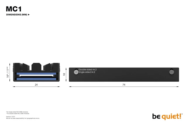 Alt view image 3 of 3 - MC1 M.2 SSD Cooler Heatsink, Single and Double Sided 2280 modules | Compatible with M.2 SSD Slot of Playstation, Allows Maximum read/write Speed for an Extended Lifespan, All Black Elegant Look