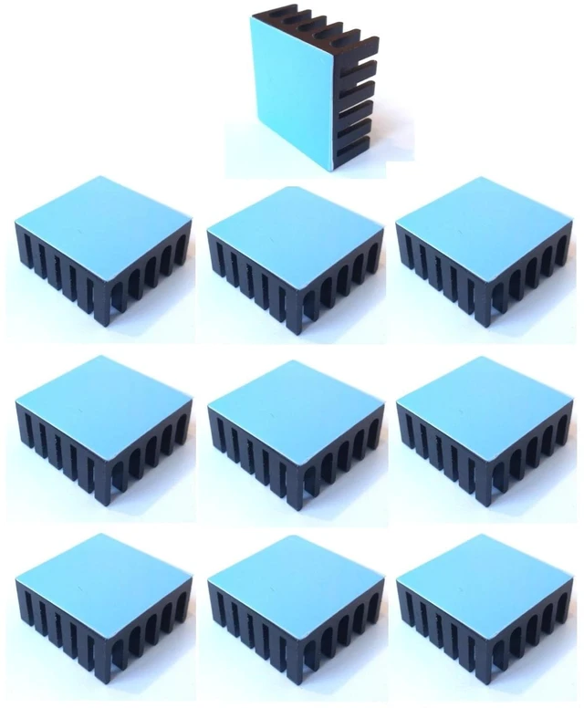 Main image of Easycargo 10pcs 22mm Heatsink Kit 22x22x10mm + 3M8810 Thermal Conductive Adhesive Tape, Cooler Heat Sink for Cooling Raspberry Pi SSD PS5 M.2 SSD NVMe 2280 GPU IC Chips VRAM VGA RAM (22mmx22mmx10mm)