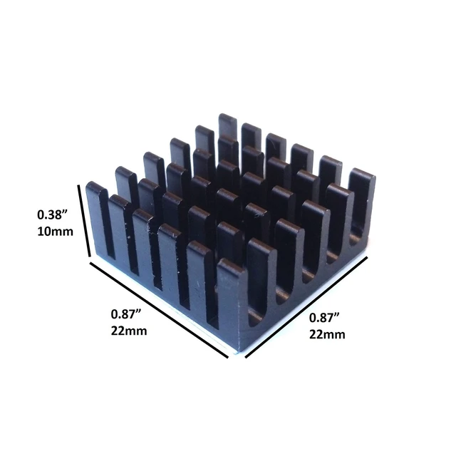 Alt view image 2 of 7 - Easycargo 10pcs 22mm Heatsink Kit 22x22x10mm + 3M8810 Thermal Conductive Adhesive Tape, Cooler Heat Sink for Cooling Raspberry Pi SSD PS5 M.2 SSD NVMe 2280 GPU IC Chips VRAM VGA RAM (22mmx22mmx10mm)