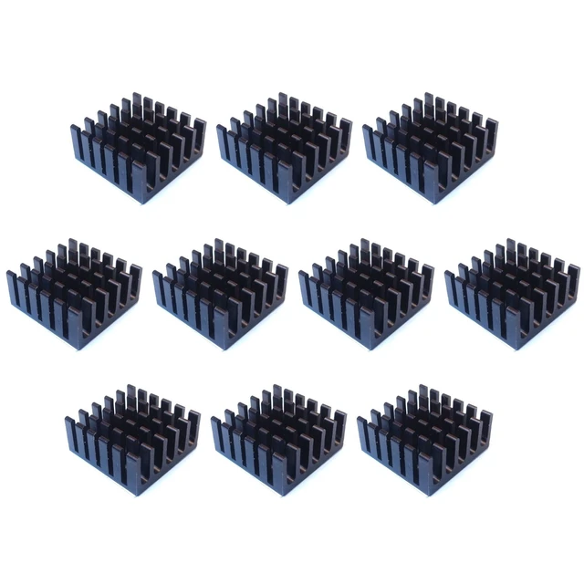 Alt view image 3 of 7 - Easycargo 10pcs 22mm Heatsink Kit 22x22x10mm + 3M8810 Thermal Conductive Adhesive Tape, Cooler Heat Sink for Cooling Raspberry Pi SSD PS5 M.2 SSD NVMe 2280 GPU IC Chips VRAM VGA RAM (22mmx22mmx10mm)