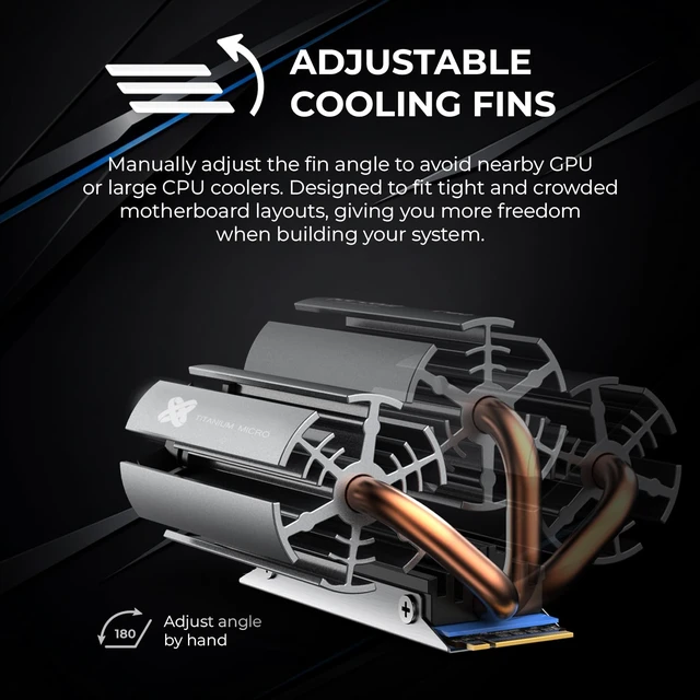 Alt view image 5 of 7 - NITROFLEX Heatsink M.2 NVMe 2280 Cooler Heatsink PWM Fan for Desktop PC