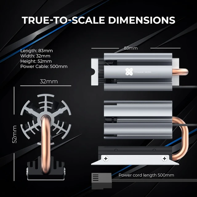 Alt view image 6 of 7 - NITROFLEX Heatsink M.2 NVMe 2280 Cooler Heatsink PWM Fan for Desktop PC