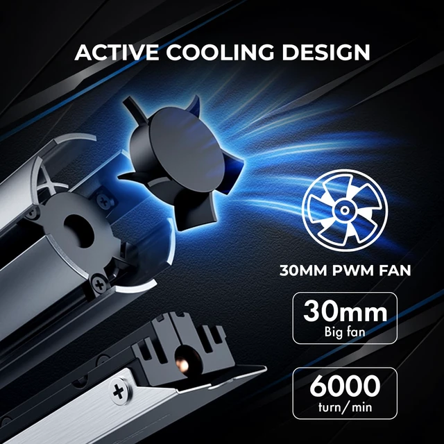 Alt view image 3 of 7 - NITROFLEX Heatsink M.2 NVMe 2280 Cooler Heatsink PWM Fan for Desktop PC