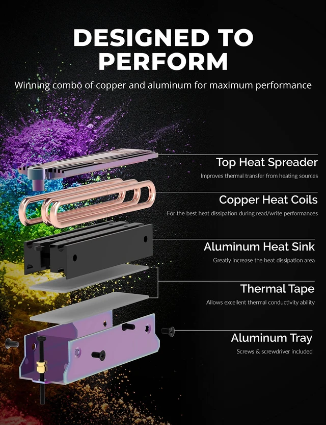 Alt view image 4 of 6 - SABRENT M.2 2280 SSD Rocket Gaming Edition Heatsink (SB-GHSK)