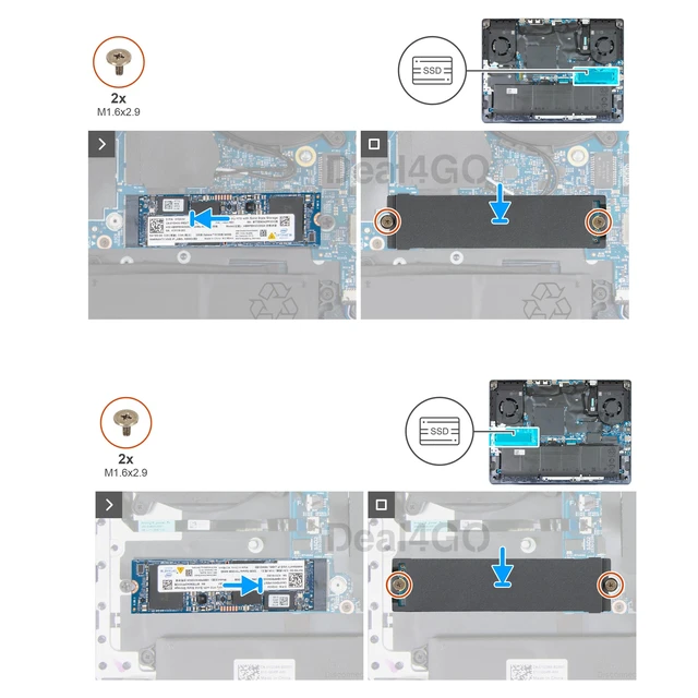 Alt view image 3 of 6 - Deal4GO Slot 1/2 M.2 2280 SSD Thermal Pad Heatsink Cover DGKXP 0DGKXP Replacement for Dell Alienware 16X Aurora AC16251, M18 M16 R1 R2