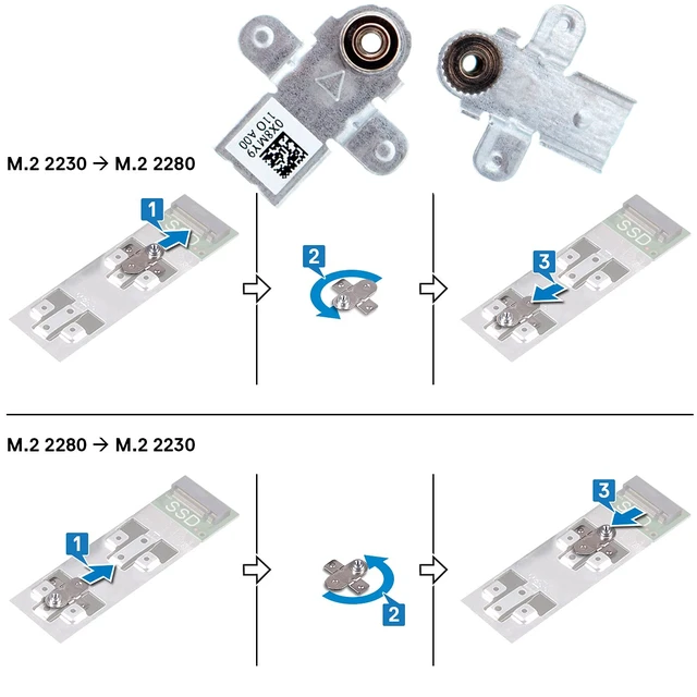 Alt view image 4 of 7 - Deal4GO M.2 2280 SSD Heatsink Thermal Shield 26X1Y 026X1Y w/Support Bracket X8MY9 0X8MY9 for Dell G15 5510 5511 5515 5520 5521 5525