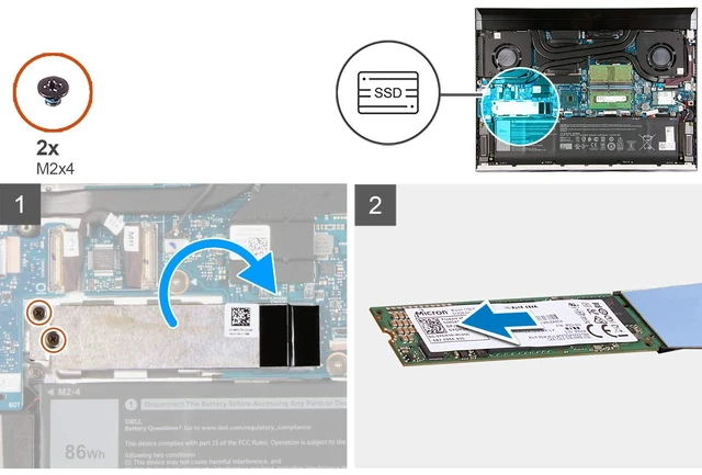 Alt view image 5 of 5 - Deal4GO Slot 2 Second 2280 M.2 SSD Heatsink Cover Hard Drive Heat Shield 0KKCTR KKCTR for Dell G7 15 Gaming Laptop 7500 7700