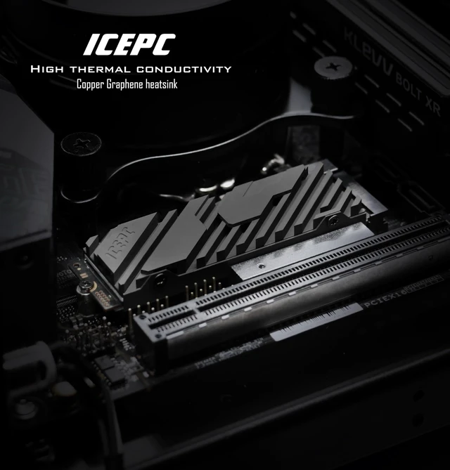 Alt view image 6 of 7 - icepc M.2 PCIE NVME 2280 SSD Graphene Coating Full-Cover Copper Heatsink,SSD Radiator with Thermal Conductive Adhesive for PS5 Laptop PC 2280 NGFF Solid State Disk Cooler