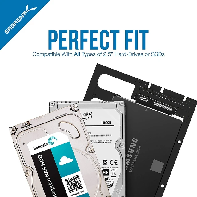 Alt view image 3 of 7 - SABRENT 2.5in SSD/HDD to 3.5in Bay Adapter Kit (BK-PCBS) | Mounts a 2.5" SSD or SATA HDD into a desktop 3.5" bay; adapter bracket; screws included
