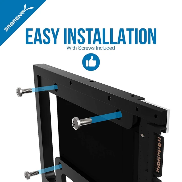 Alt view image 4 of 7 - SABRENT 2.5in SSD/HDD to 3.5in Bay Adapter Kit (BK-PCBS) | Mounts a 2.5" SSD or SATA HDD into a desktop 3.5" bay; adapter bracket; screws included