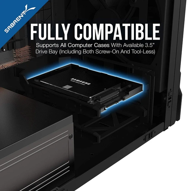 Alt view image 6 of 7 - SABRENT 2.5in SSD/HDD to 3.5in Bay Adapter Kit (BK-PCBS) | Mounts a 2.5" SSD or SATA HDD into a desktop 3.5" bay; adapter bracket; screws included