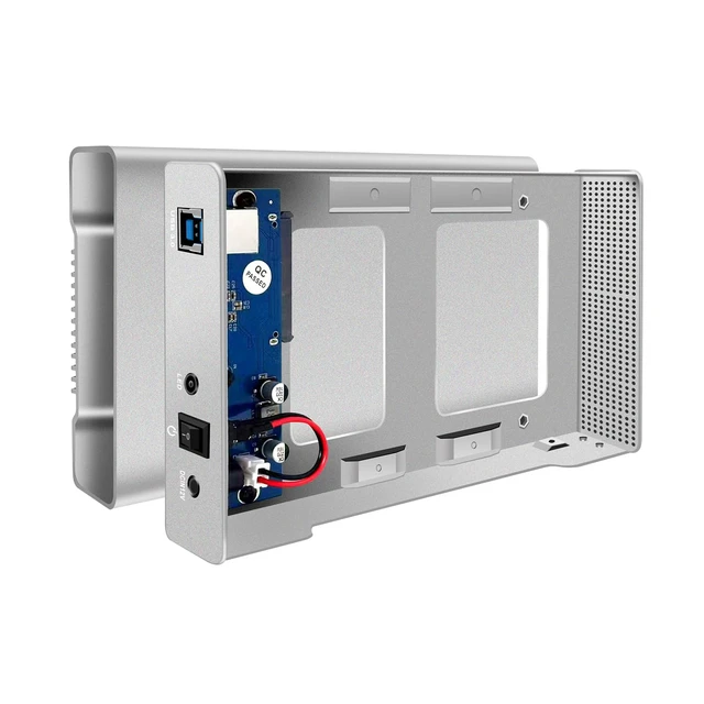 Alt view image 7 of 7 - YRRNAE USB 3.0 to Sata External Hard Drive Enclosure, Aluminum Pure-Metal | 2.5" & 3.5" Universal HDD SSD Case, Support up to 20TB with UASP, 12V Power Adapter included