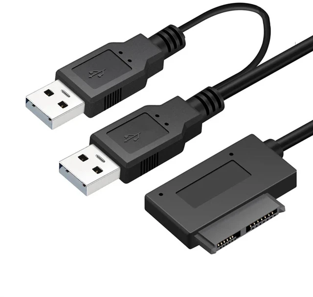 Main image of Gugxiom USB 3.0 to 7+6 13 Pin Slimline SATA Adapter Cable, USB 2.0 to SATA Cable, Hot, for Laptop CD DVD ROM Optical Drive