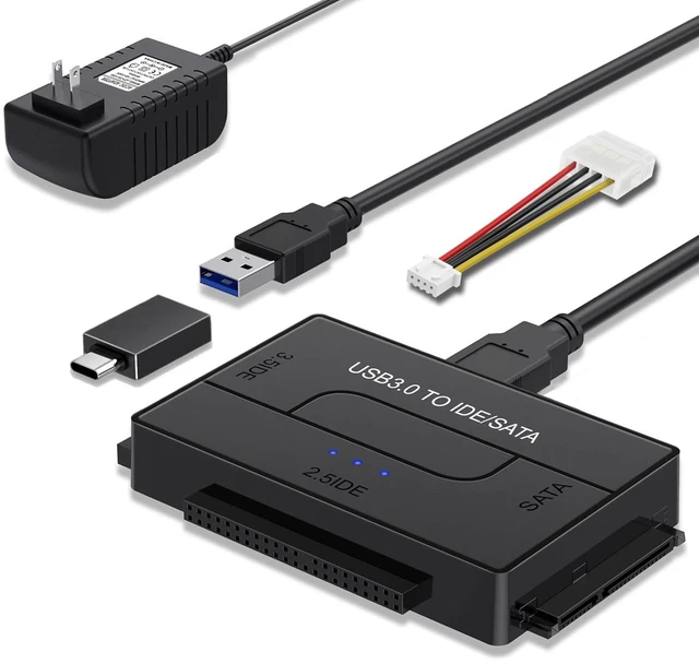 Main image of USB 3.0 to SATA IDE Hard Drive Reader, YINNCEEN External Hard Drive Ultra Recovery Converter Universal Hard Drive Adapter Kit for 2.5/3.5 HDD/SSD Hard Drive Disk, Include 12V/2A Power Adapter