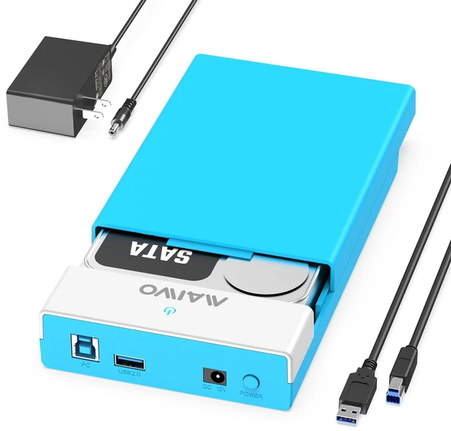 Main image of MAIWO 2.5''/3.5'' Hard Drive Enclosure for SATA HDD/SSD with USB 3.0 USB2.0 | Hard Drive Reader,HDD Enclosure,1x USB 3.0 1x USB2.0 Hub & 12V/2A Power Supply,UASP Supported,Tool-Free