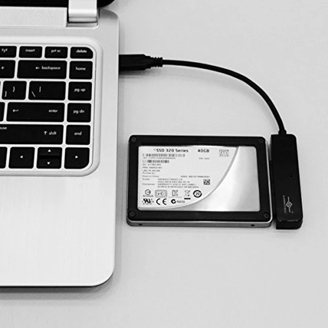 Alt view image 7 of 7 - Vantec USB 3.1 Gen 2 Type-C 2.5" SATA SSD/HDD Storage Adapter (CB-STC31-2PB) , black
