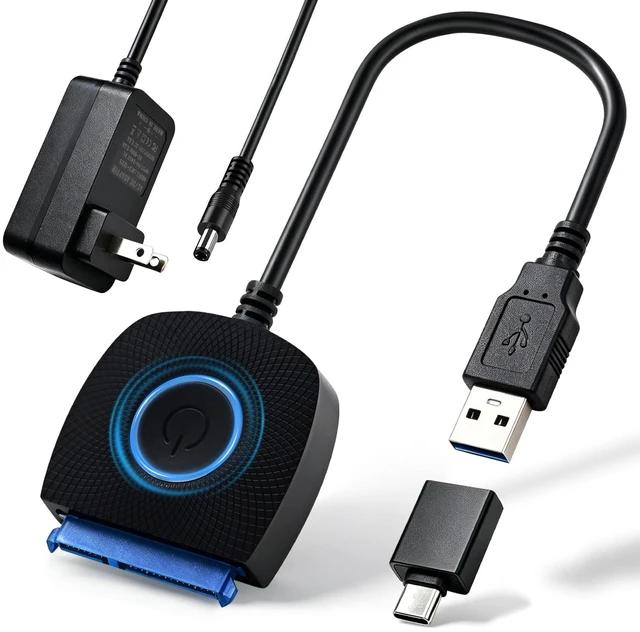 Main image of COMeap SATA to USB 3.0 Adapter for 3.5 2.5 Inch SSD/HDD Hard Drive Reader, External Converter Cable for HDD/SSD Data Transfer with 12V DC Power Adapter Support 5Gbps