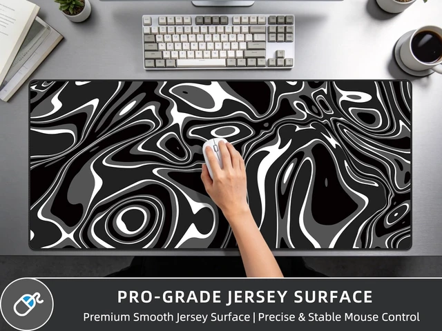 Alt view image 3 of 7 - Lanzethix XXL Gaming Mouse Pad, Large Desk Mat 35.4 × 15.7 Inches | Premium Rubber Base & Low-Friction Smooth Cloth Surface, Splash Resistant, Stitched Edges, Ideal for Gaming, Work & Daily Use