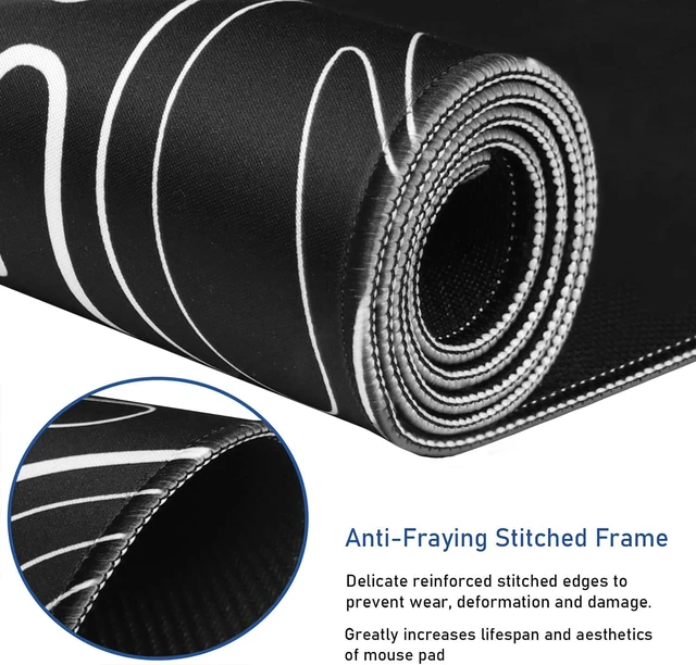 Alt view image 2 of 7 - Large Gaming Mouse Pad with Stitched Edges Waterproof 31.5X15.7In | Mousepad with Non-Slip Natural Rubber Base,Computer Keyboard Mat for Esports Pros, Gamer, Desktop, Office, Home, TerrainBlack