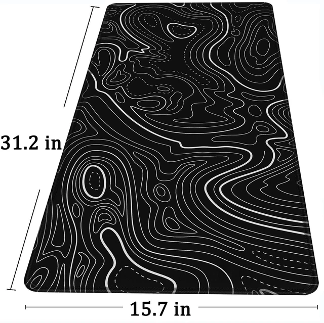 Alt view image 6 of 7 - Large Gaming Mouse Pad with Stitched Edges Waterproof 31.5X15.7In | Mousepad with Non-Slip Natural Rubber Base,Computer Keyboard Mat for Esports Pros, Gamer, Desktop, Office, Home, TerrainBlack