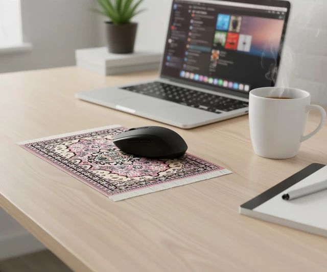 Alt view image 3 of 7 - Computer Carpet Mouse Pad | Oriental Style Rug Mouse Mat