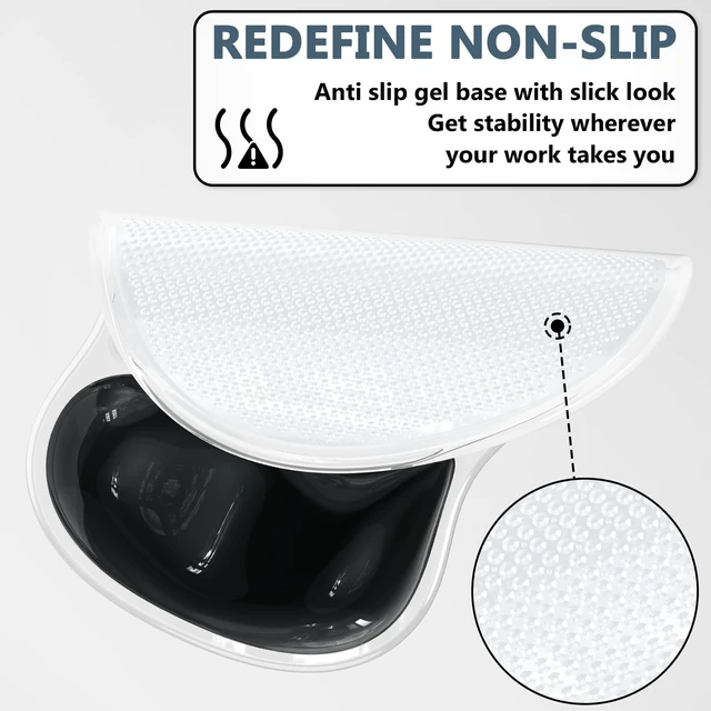 Alt view image 4 of 7 - AKIT Ergonomic Mouse Pad with Wrist Rest&Keyboard Wrist Rest Set,Gel,Black | Wrist Support for Computer Keyboard, Non-Slip PU Base, Pain Relief, Typing Comfort, Mousepad for Gaming, Office, Home