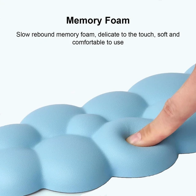 Alt view image 3 of 7 - Cloud Keyboard Wrist Rest and Mouse Pad with Wrist Rest with Coaster Set Ergonomic Cute Hand Rest Support Soft Memory Foam Non-Slip Kawaii Cushion Desk Mat for Home Office/Computer/Laptop Pain Relief
