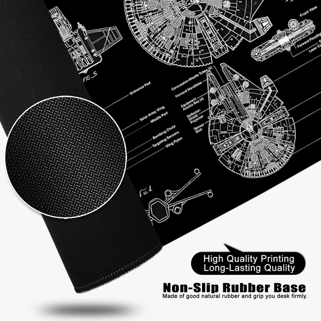Alt view image 4 of 6 - Black Gaming Mouse Pad Large Mouse Pad XL Desk Mat 31.5x11.8x0.12 inch Large Desk Pad Design Keyboard Pad (Design -5)