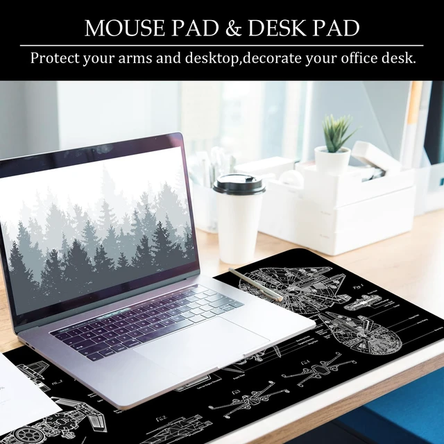 Alt view image 6 of 6 - Black Gaming Mouse Pad Large Mouse Pad XL Desk Mat 31.5x11.8x0.12 inch Large Desk Pad Design Keyboard Pad (Design -5)