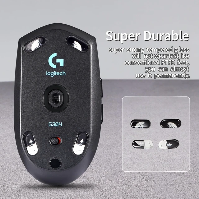 Alt view image 2 of 6 - immoenuc Glass Mouse Skates for Logitech G305/304 Mouse Feet Pads Smooth Durable Game Mice Accessories (Earth Pattern)