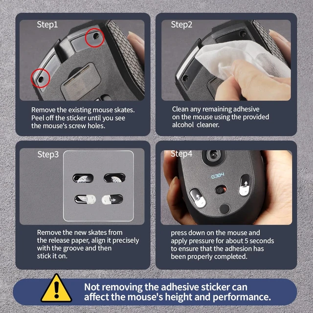 Alt view image 6 of 6 - immoenuc Glass Mouse Skates for Logitech G305/304 Mouse Feet Pads Smooth Durable Game Mice Accessories (Earth Pattern)