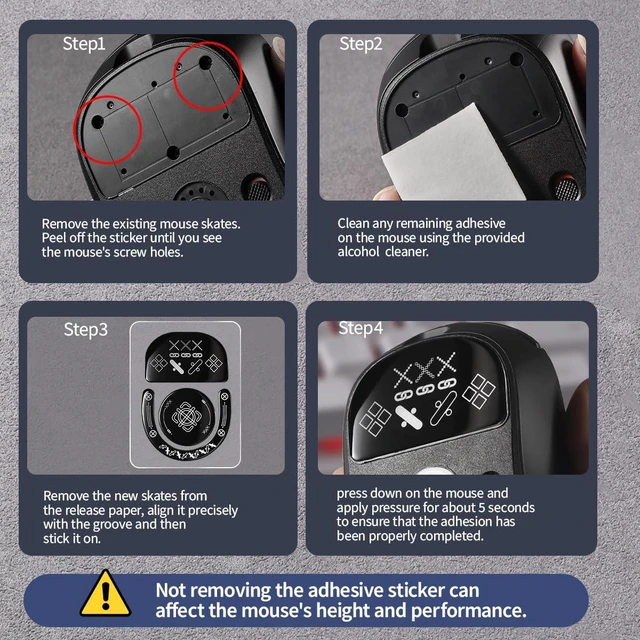 Alt view image 6 of 6 - immoenuc Glass Mouse Skates for 2024 Logitech G PRO X Superlight 2 DEX Lightspeed Wireless Gaming Mouse Feet Pads Smooth Durable Game Mouse Accessories (Printing Pattern)