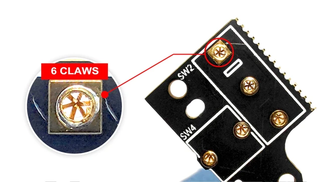 Alt view image 5 of 7 - Hokeyio Hot-Swap Micro Switch PCB Kit for Logitech G Pro X Superlight 2 (GPX2SE &GPX2C & GPX2DEX & GPX2) Mice ENIG Gold Pads, 6-Claw Clamps | Fix Double-Click & Customize Clicks
