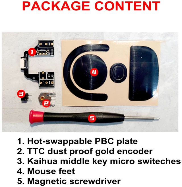 Alt view image 7 of 7 - Hokeyio Hot-Swap Micro Switch PCB Kit for Logitech G Pro X Superlight 2 (GPX2SE &GPX2C & GPX2DEX & GPX2) Mice ENIG Gold Pads, 6-Claw Clamps | Fix Double-Click & Customize Clicks