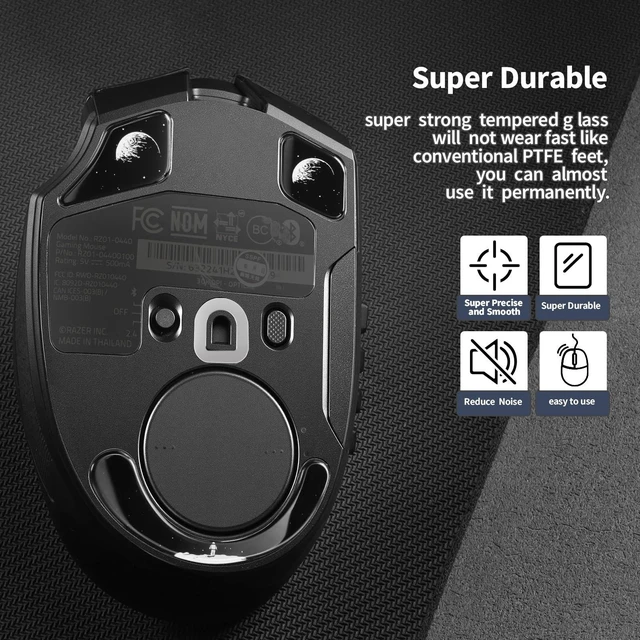 Alt view image 3 of 6 - immoenuc Glass Mouse Skates for Razer Naga V2 Pro Wireless Gaming Mouse Feet Pads Smooth Durable Game Mice Accessories Slimmer Toughened Glass Fabrication (Earth Pattern)