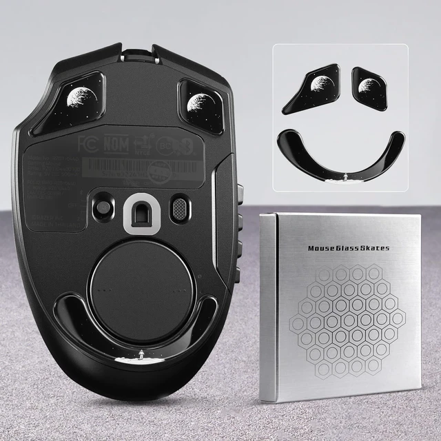 Alt view image 2 of 6 - immoenuc Glass Mouse Skates for Razer Naga V2 Pro Wireless Gaming Mouse Feet Pads Smooth Durable Game Mice Accessories Slimmer Toughened Glass Fabrication (Earth Pattern)