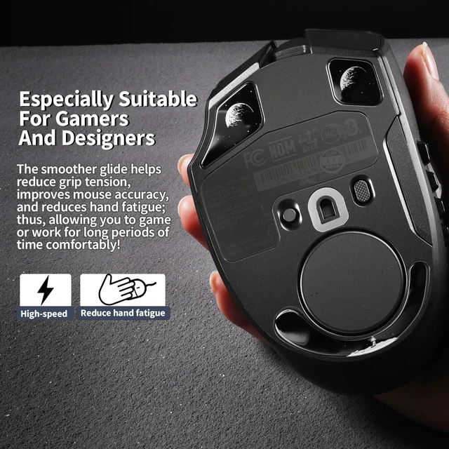 Alt view image 4 of 6 - immoenuc Glass Mouse Skates for Razer Naga V2 Pro Wireless Gaming Mouse Feet Pads Smooth Durable Game Mice Accessories Slimmer Toughened Glass Fabrication (Earth Pattern)