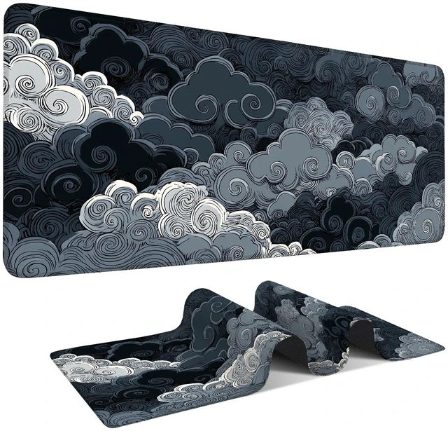 Main image of Clouds Extended Gaming Mouse Pad 35.4 x 15.7 Inch Elegant Desk Mat for Gaming, Office, and Study with Non-Slip Rubber Base